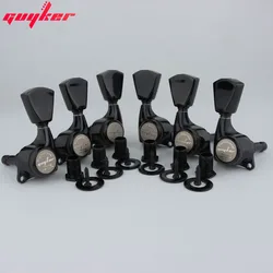 1 Set GUYKER Black tuners Gear ratio 1:21 Lock String Tuners for LP SG Electric Guitars Machine Heads Tuners Trapezium Button