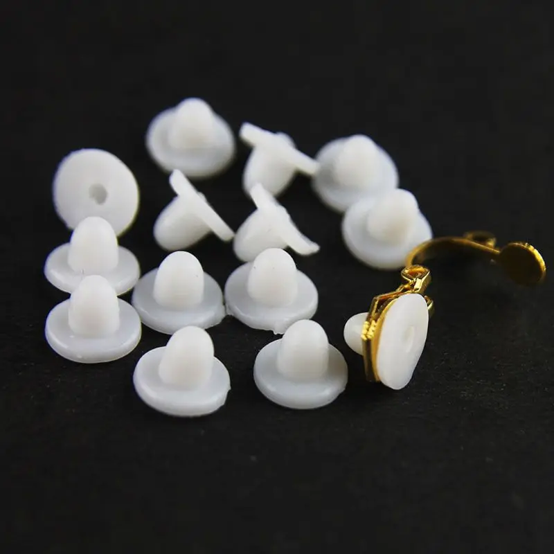 100Pcs Earring Pads Support Stabilizer Silicone Comfort Earring Cushion for All Sizes Clips on Earrings Jewelry Findings