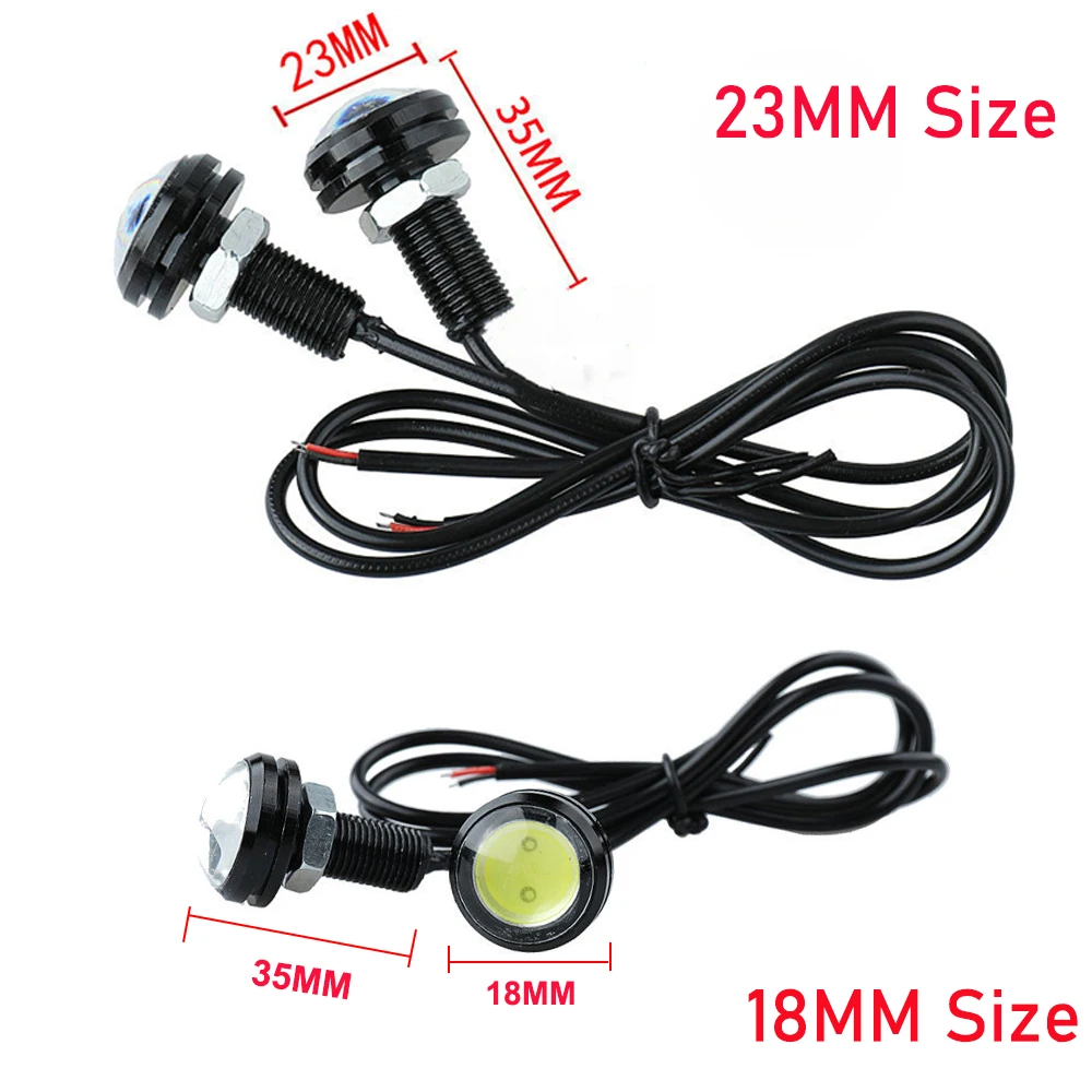 Car Lamps Led Eagle Eye 12V 2 Pcs / Pack 18/23 MM DRL Daylight Daytime Running Lights Backup   Reversing Parking Signal