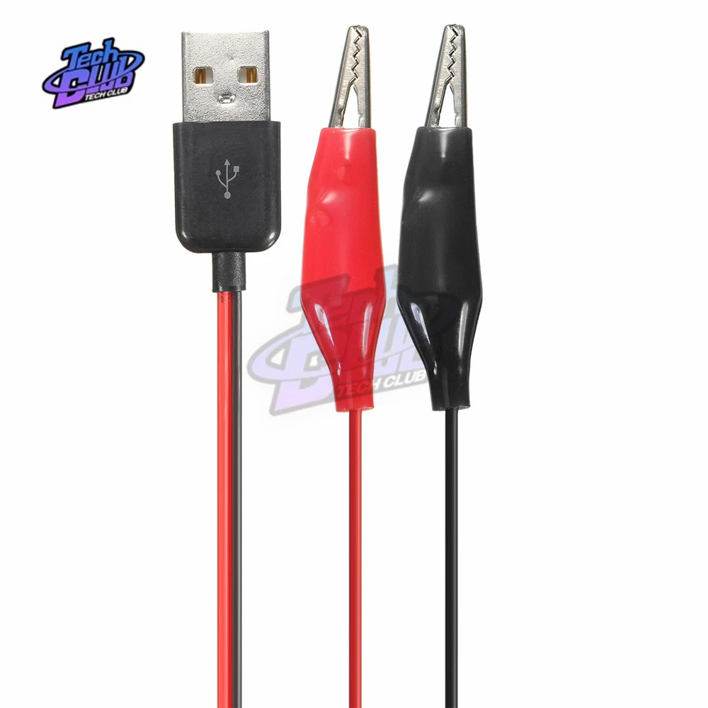 Morsetto per clip di prova a coccodrillo in metallo da 58CM per connettore del cavo adattatore maschio USB cavo adattatore di alimentazione