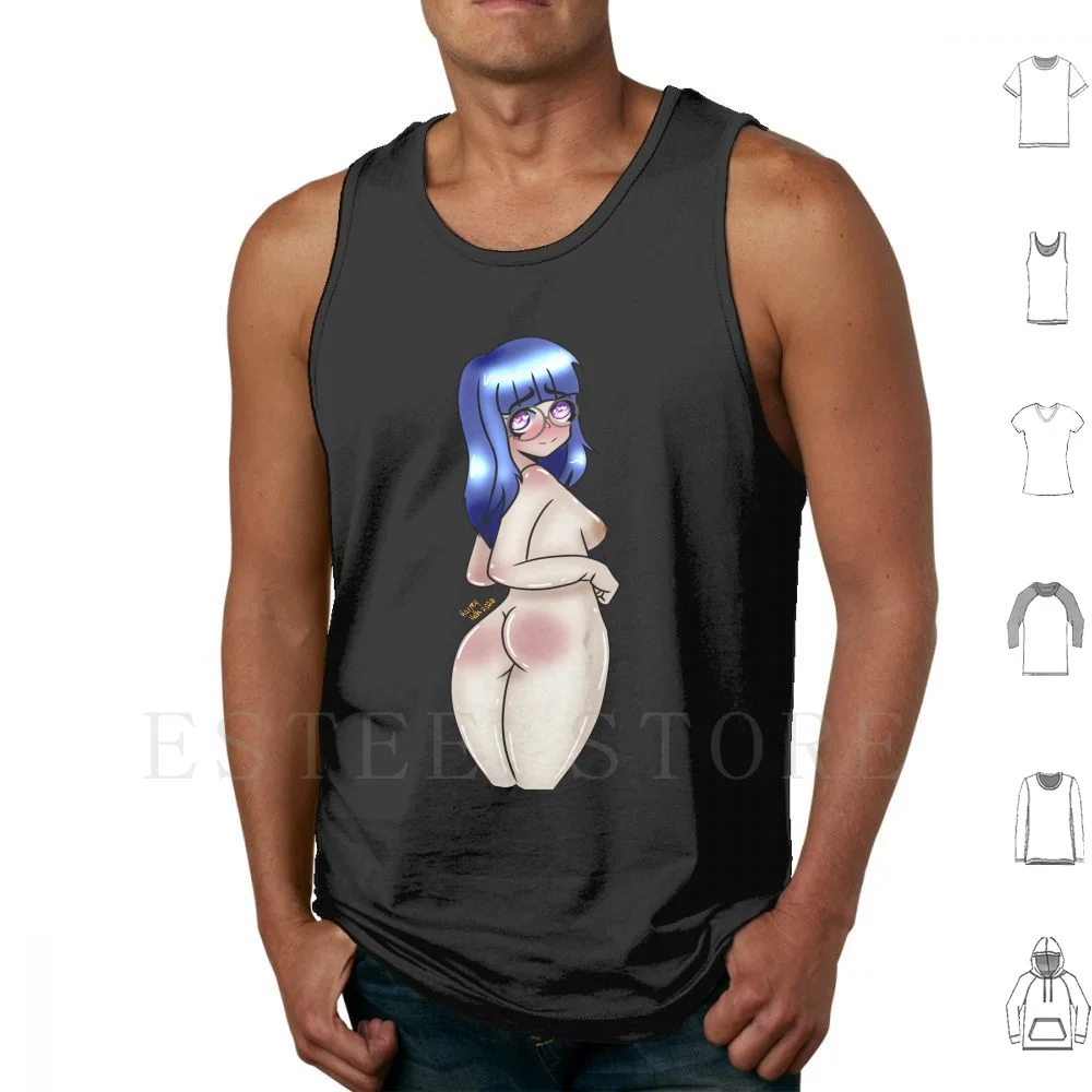 Cheeky Ass Tank Tops Vest Cotton Cheeky Lewd Anime Hentai Nsfw Nsfw Art Original Lady