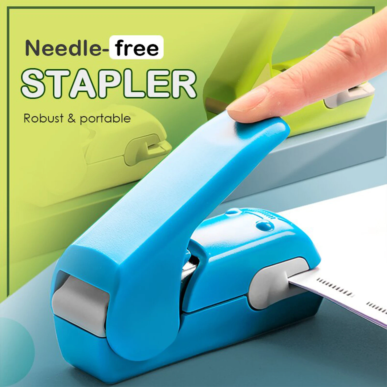 Staple Free Stapler Time Saving Effortless Needle Free Handhled Stapler Mini Portable Creative & Safe Student Office Stationery