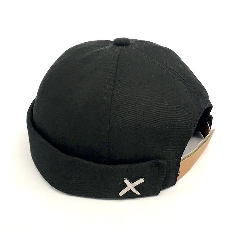 Chapéu vintage para homens, gorro de veludo em cor sólida, para homens, docker, crimpagem de sailor, chapéu sem caveira, casual, hip hop