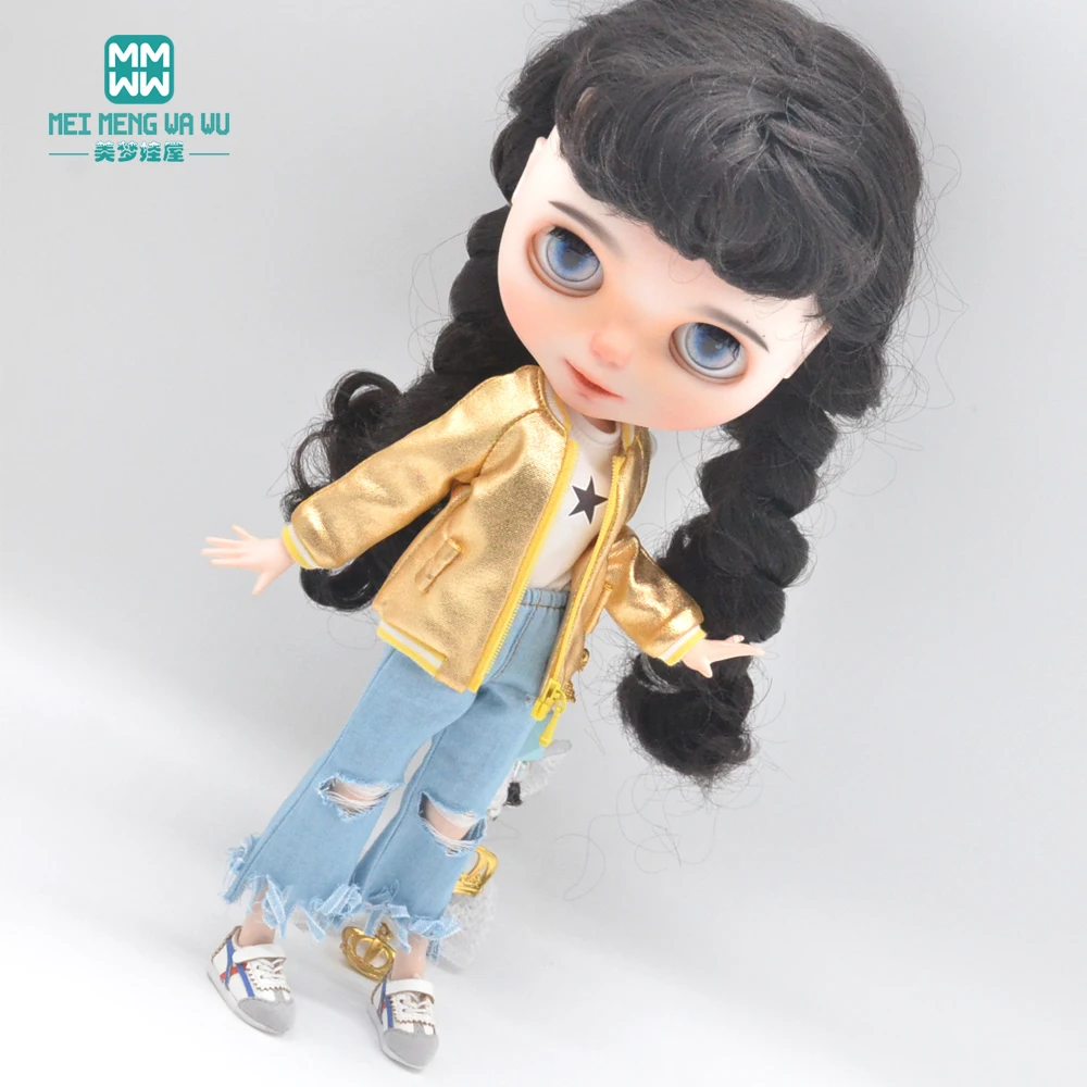 

Новинка, аксессуары для кукол Blyth Azone OB23 OB24, модная блестящая куртка карамельных цветов, подарок для девочки