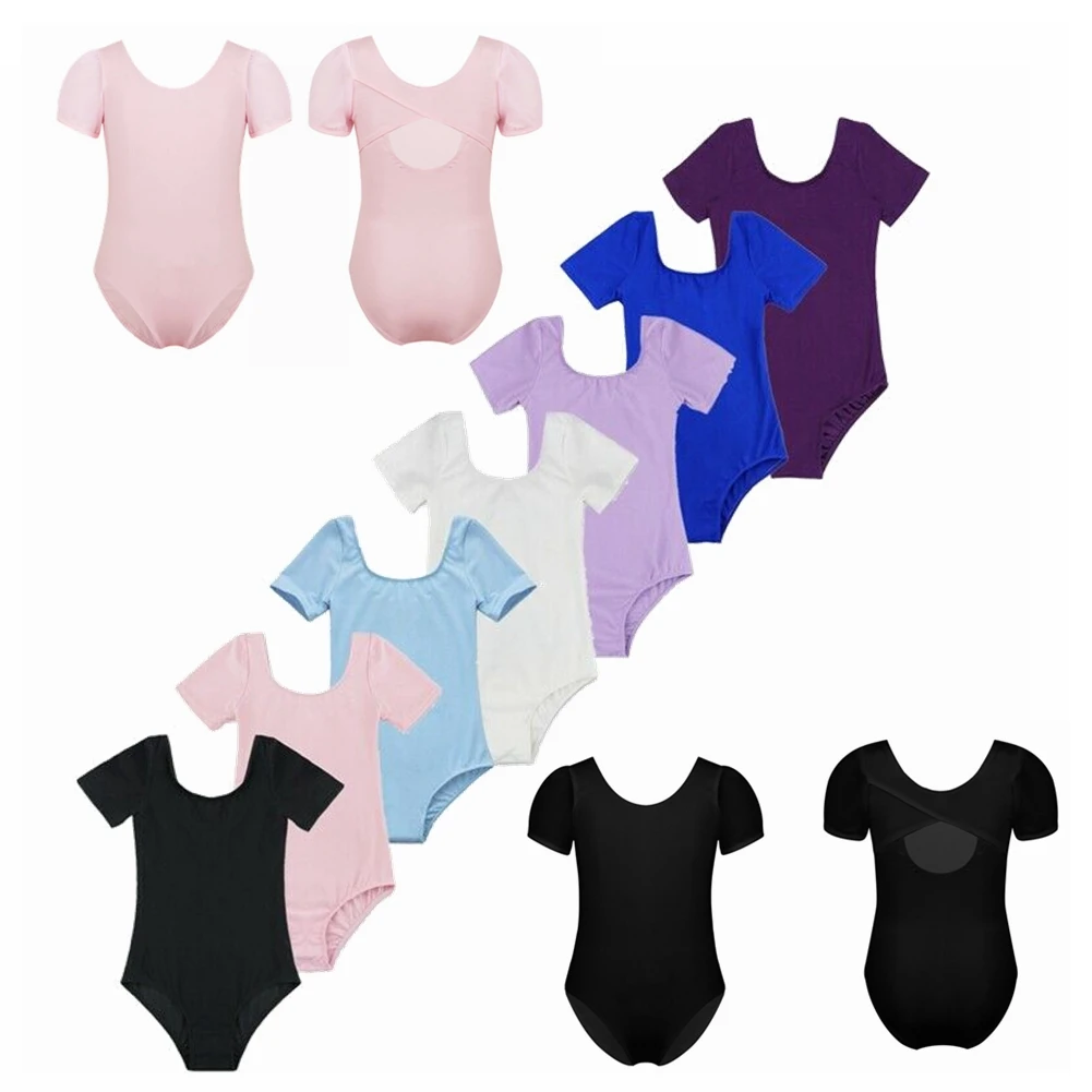 Girls Gymnastics Leotard Bodysuit For Dancing Exercise Clothes Childs Cotton Skating Ballet Jumpsuit Ballerina Ballet Leotards