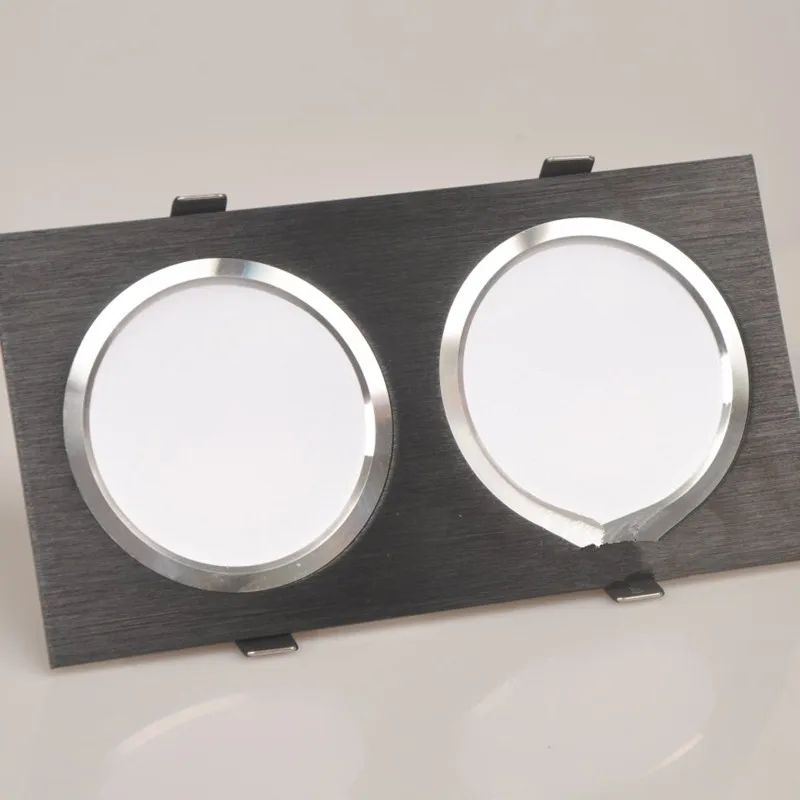 

Double LED Downlight 240V 110V 12W 18W 24W Recessed Panel light Lamp Indoor Kitchen Home Office Decoration Grille Light Lamp