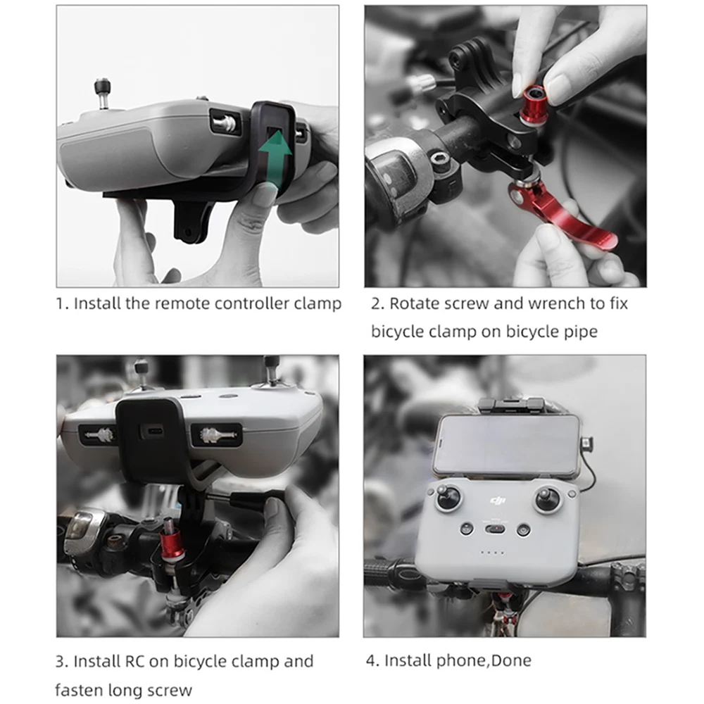 For DJI Air 3/Mini 3 Pro/Mavic 3 Air 2 2S Remote Controller Bike Clip Bicycle Holder RC-N1/N2 Monitor Clamp Fixation  Mini 2