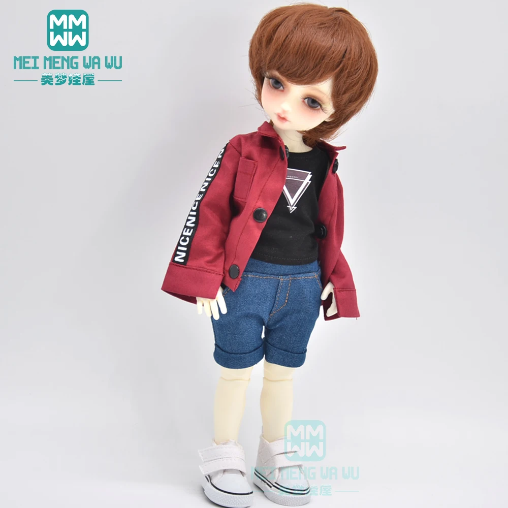 BJD puppe kleidung passt 28-30cm 1/6 MYOU mode pendler shirt, denim shorts, weste