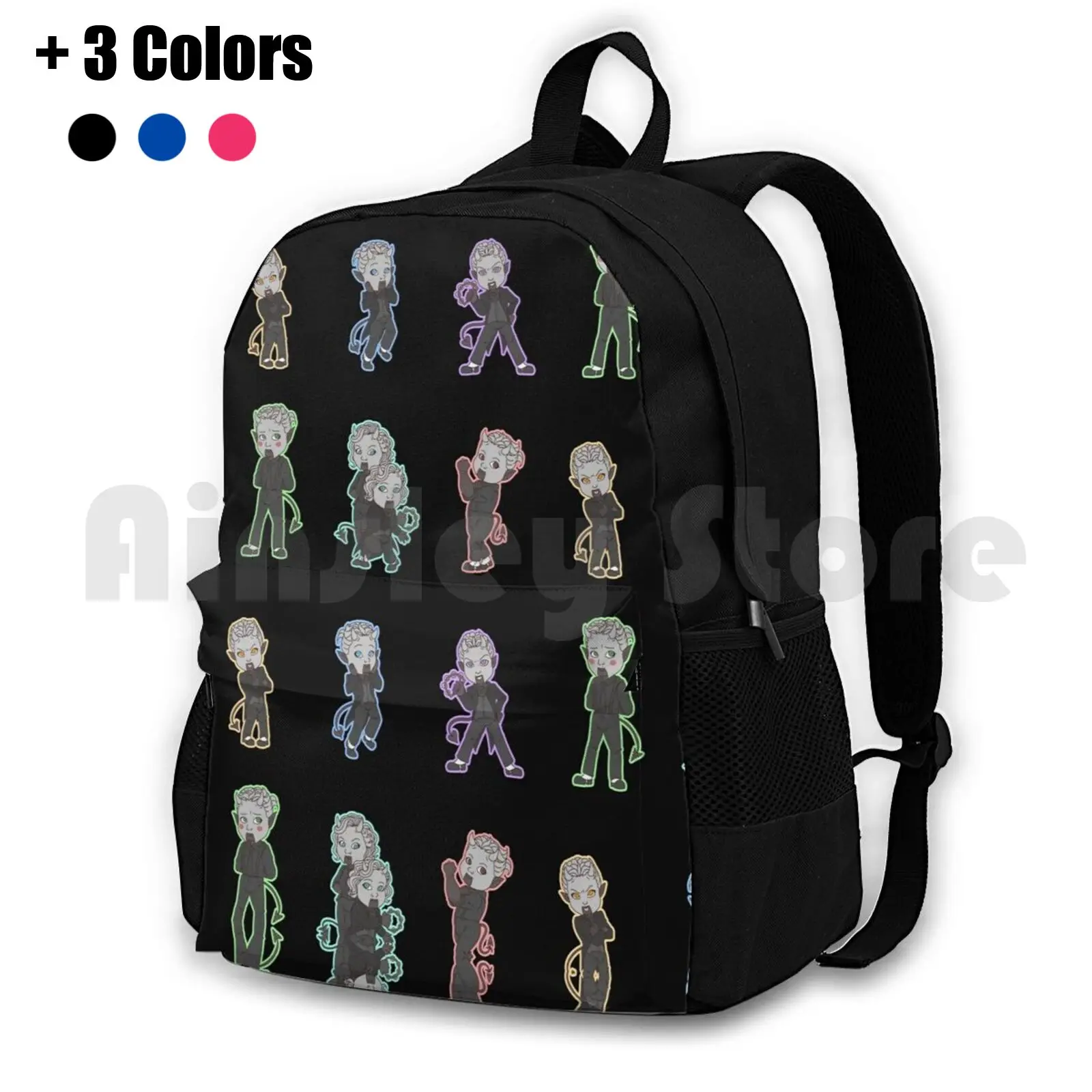 Nameless Ghouls Chibi Outdoor Hiking Backpack Waterproof Camping Travel The Band Ghost Aether Ghoul Fire Ghoul Dewdrop Ghoul