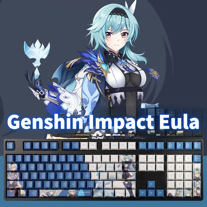 Genshin Impact Eula KeyCaps Game Character Key Caps PBT Material Cherry Profile Mechanical Keyboard Cap 108 Keys