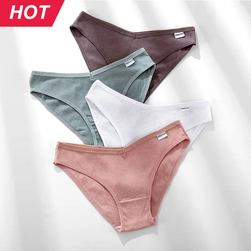 Women\'s Panties Soft Cotton M-4XL Breathable Sexy Lingerie Solid Briefs Ladies Low Waist Underwear Fashion Panties Dropshipping