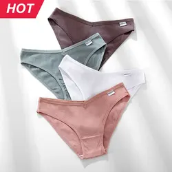 Women's Panties Soft Cotton M-4XL Breathable Sexy Lingerie Solid Briefs Ladies Low Waist Underwear Fashion Panties Dropshipping
