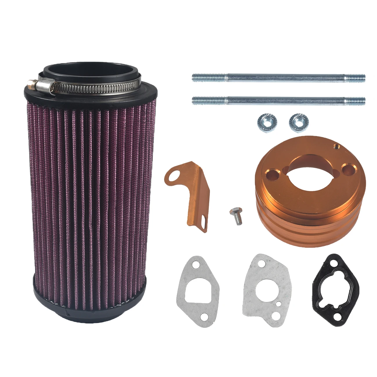 62mm Air Filter 7080595 CNC Adapter 212cc Go Kart golden