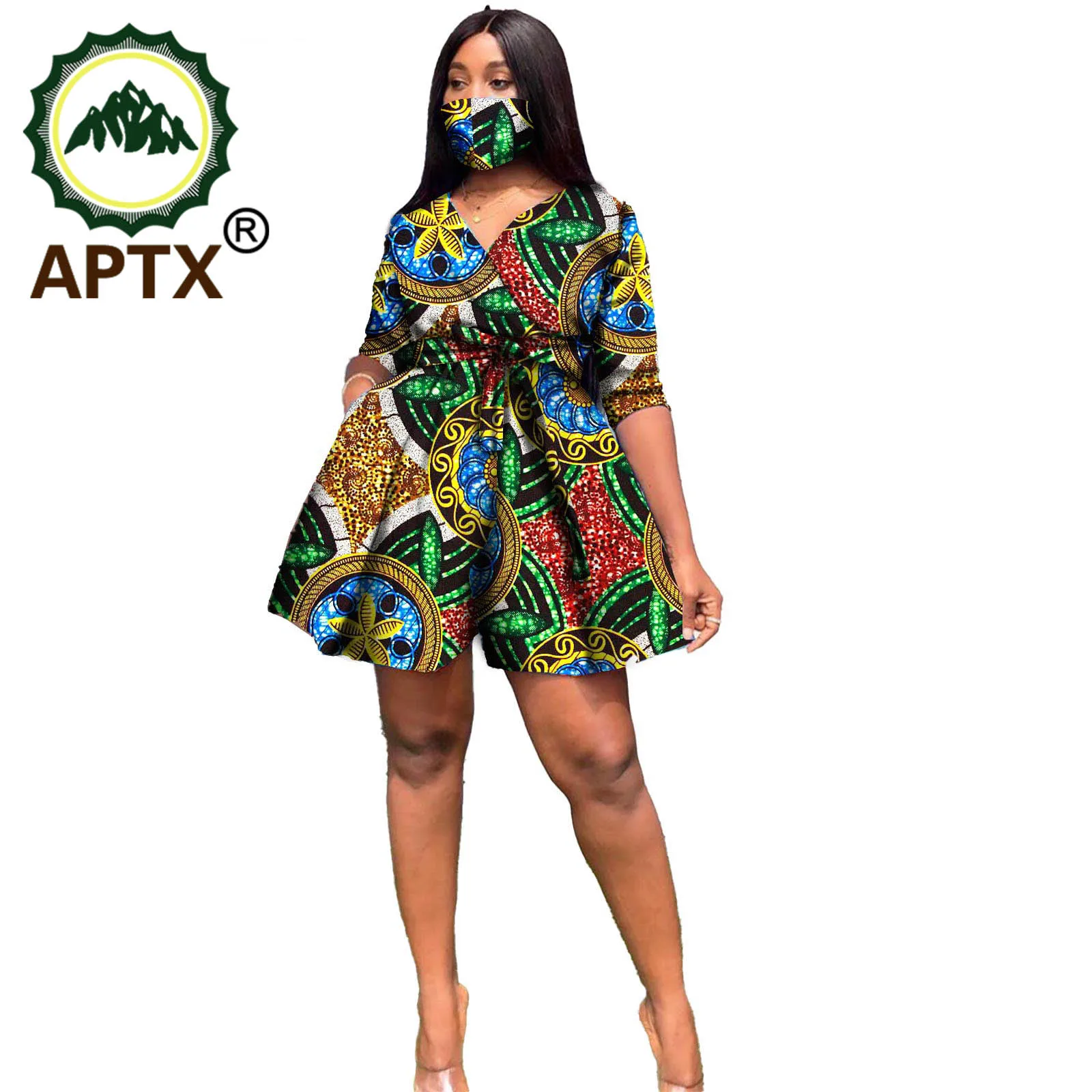 African Party Dress For Women Ankara Style With Belt Sex Lady Traditional Fashion Female Dresses Elegant Lady Wax Pure Cotton