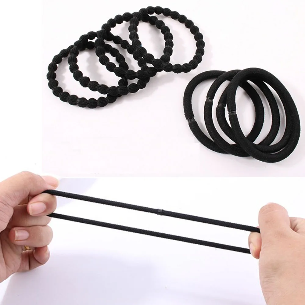 

Black High Elastic Hair Rope Simple Gentle Hair Accessories Ponytail Holders Headband Scrunchies Ties Unisex Headwear