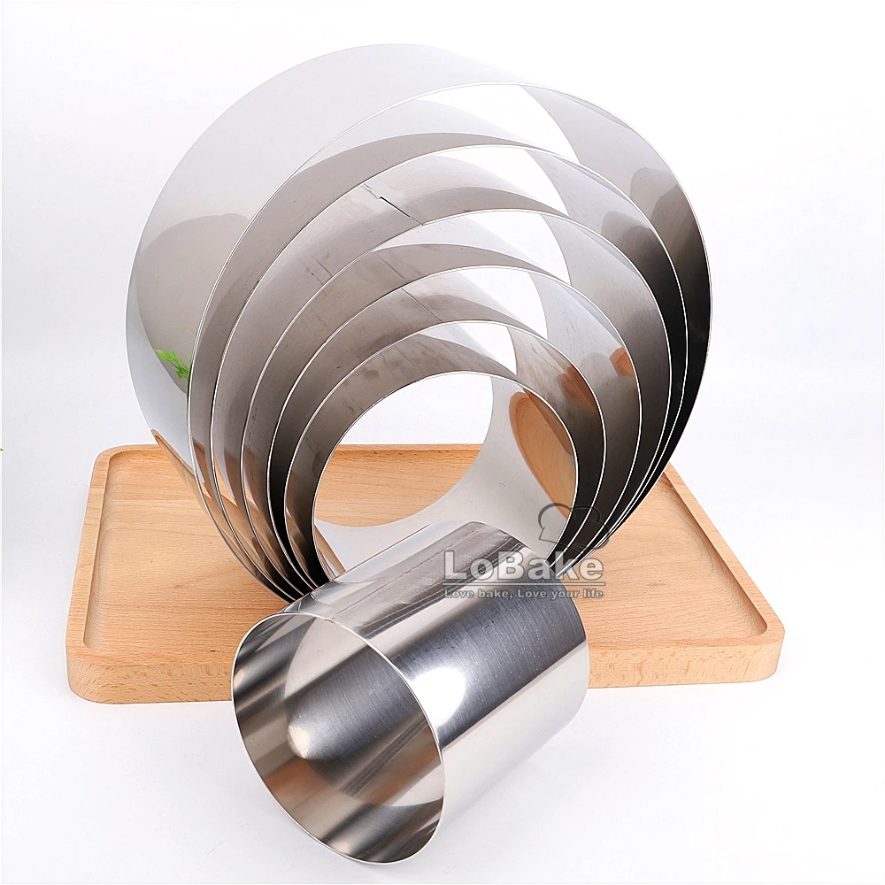 10cm height 4, 5, 6, 7, 8, 9, 10 inches smooth round circle 304 stainless steel mousse ring mold layer wedding cake molds DIY