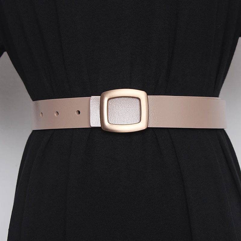 Women's runway fashion gold buckle genuine leather Cummerbunds female Dress Corsets Waistband Belts decoration belt TB1260