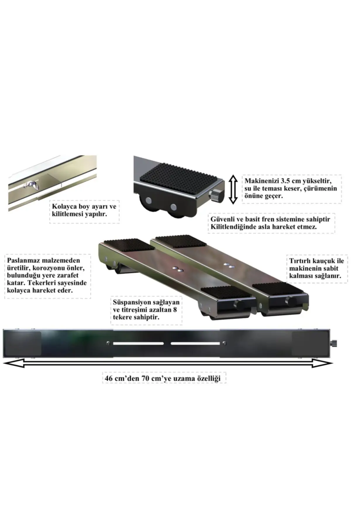 Model Stainless Wheel White Interior Mat Washing Machine Pads Çeksil