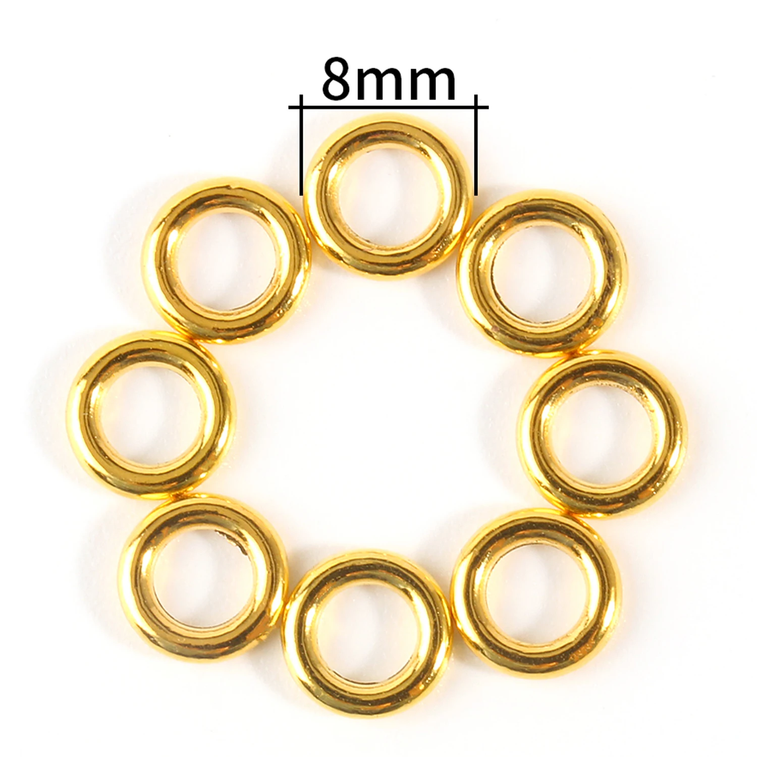 50pcs 8x2mm Metal Closed Jump Rings Alloy Circle Hoops Connectors Spacer Beads For Jewelry Making DIY Bracelet Earrings Supplies