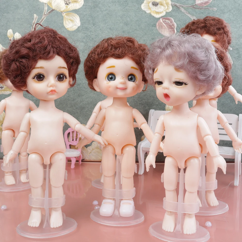 Nude Body BOY Cute Face BJD Doll 13 Joint 16cm Blue Yellow eyes Nude Little boys Make Up Toy kids Gift  Dolls