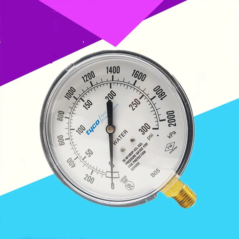 Fire Water Pressure Gauge Fire Pressure Gauge 35-W1005P-02L-XUL 300psi