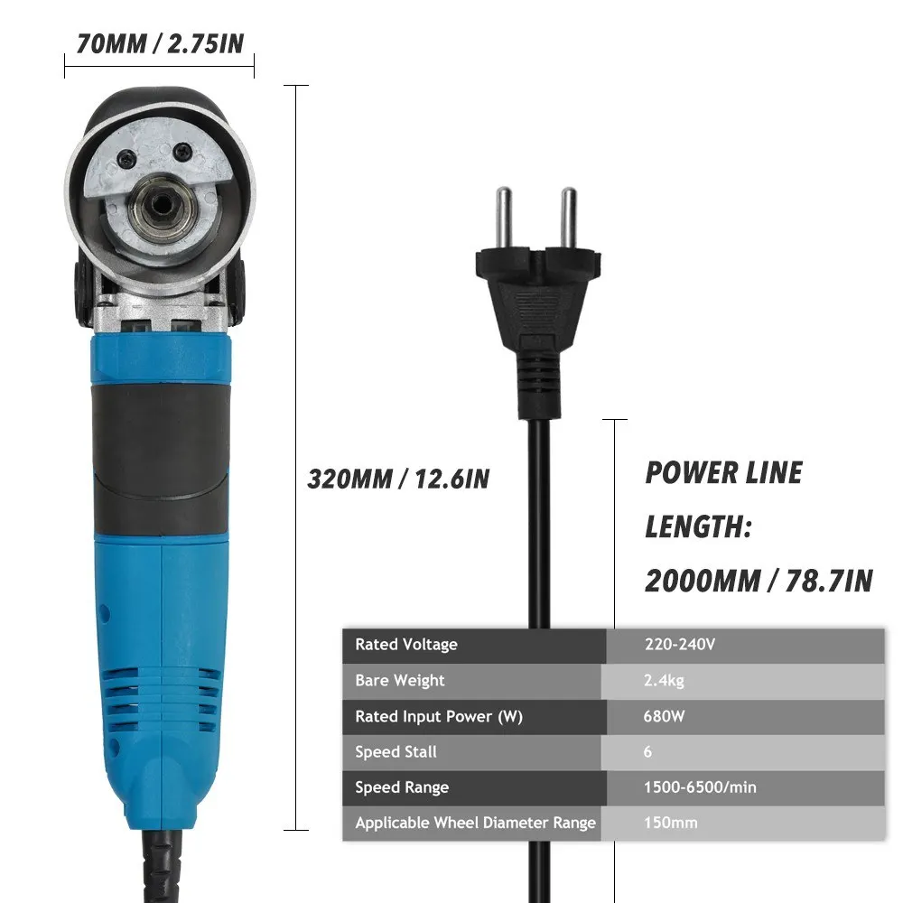 آلة تلميع السيارات ، عمل مزدوج ، سرعة قابلة للتعديل 220V-240V 680W