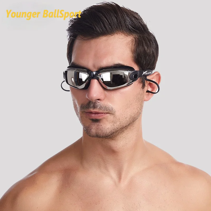 Lunettes de natation pour hommes et femmes, avec oreilles, en Silicone, UV, pour adultes