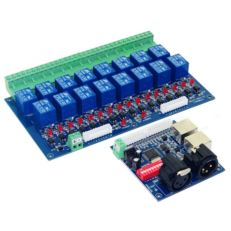 16CH Relay switch dmx512 Controller,relay output,DMX relay control,16way relay switch DC12V main-board & DMX-RELAY-16CH