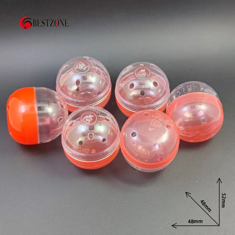 Metade de plástico transparente Vending Toy Capsules, Surprise Balls, Clear Color, Vazio, Kids 'Gift, crianças, 50pcs, 1.89x 2 Polegada, 48x52mm