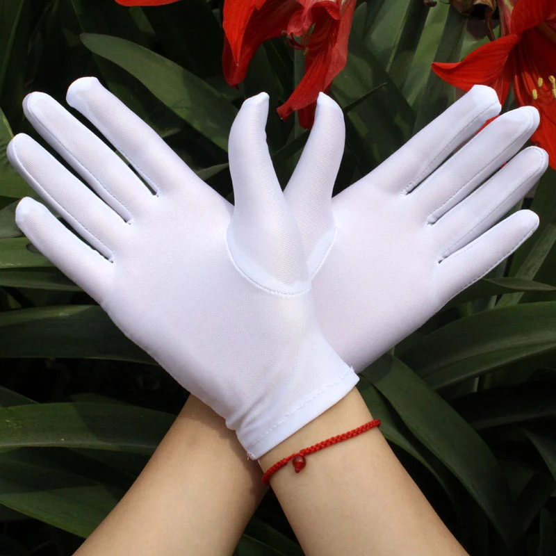 Women Gloves Spring Summer Ceremonial Thin Short Elastic Spandex Gloves Female Dance Tight Jewelry Mittens NGRH2619