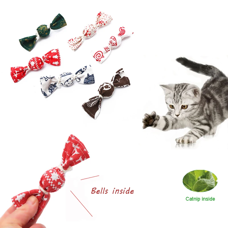 Cat toy Christmas bell candy catnip Interactive toy Plush toys Christmas color series color matching Multiple colors to choose