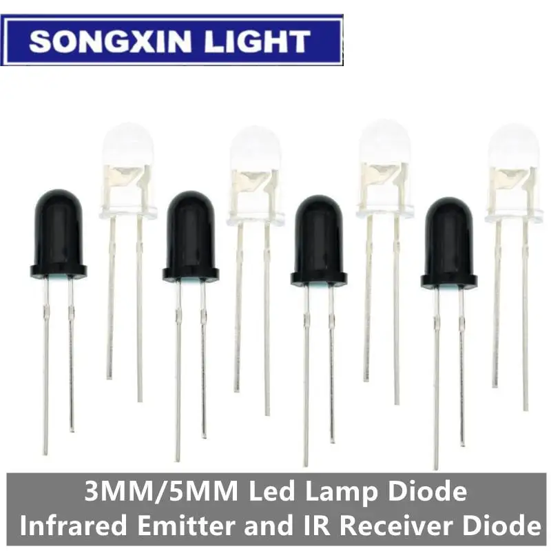 10 par 3mm 5mm 940nm diody LED emiter podczerwieni i diody odbiornika podczerwieni 301A dla arduino