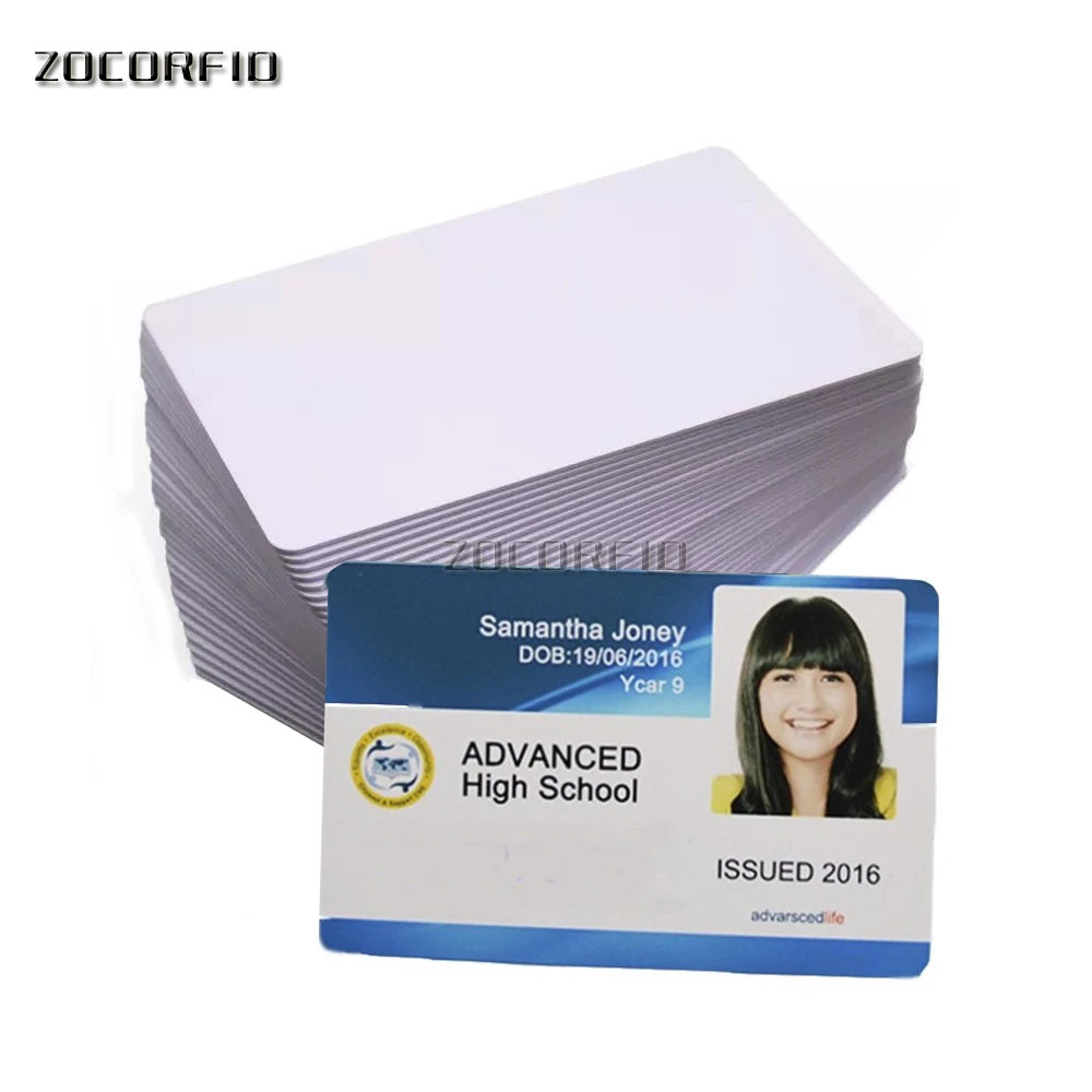 10pcs/lot Blank PVC Card for ID Badge Printers Graphic Quality White Plastic CR80 30 Mil for Zebra/Fargo/Magicard Printers