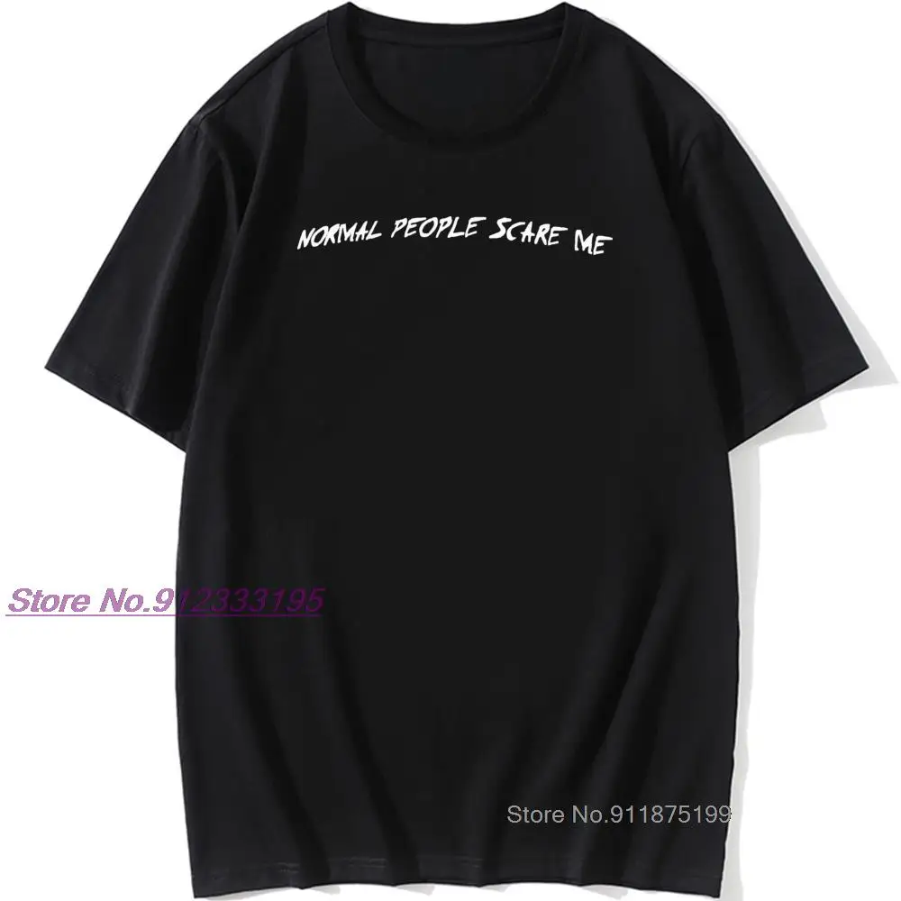 Mens American Horror Story T Shirts NORMAL PEOPLE SCARE ME T-Shirt Basic Awesome Tee Shirt 100% Cotton Oversized Tshirt