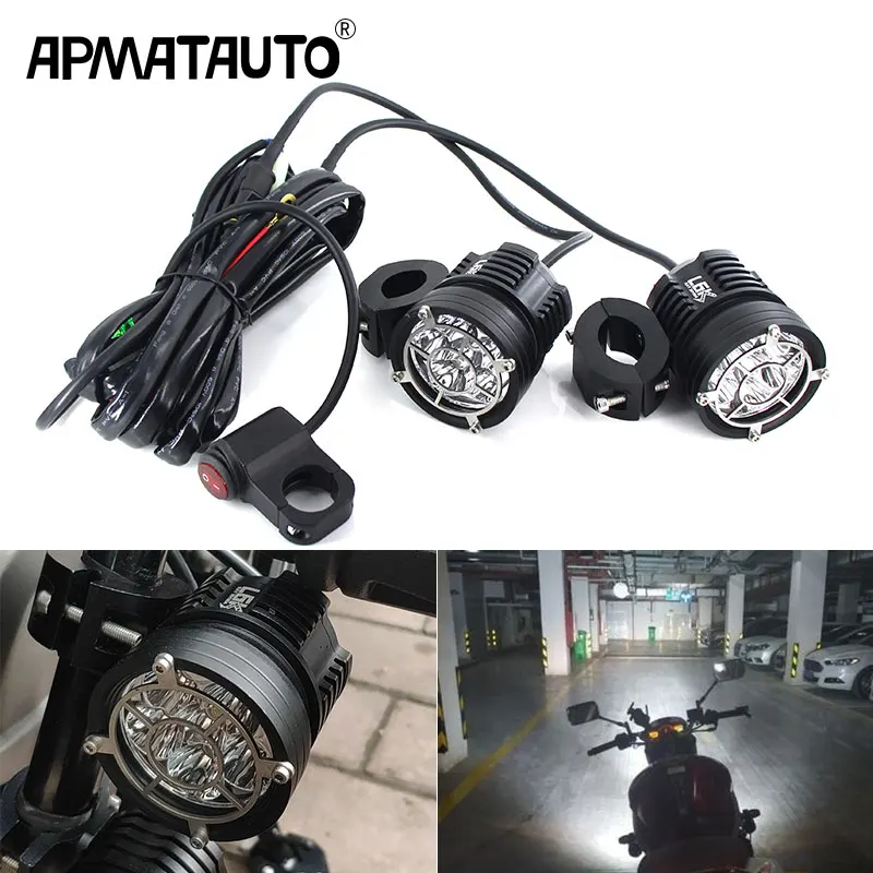 

1set Motorcycle LED Fog Light & Protect Guards with Wiring Harness For BMW R1200 GS /ADV Motorcycle Led Lights White 6000k