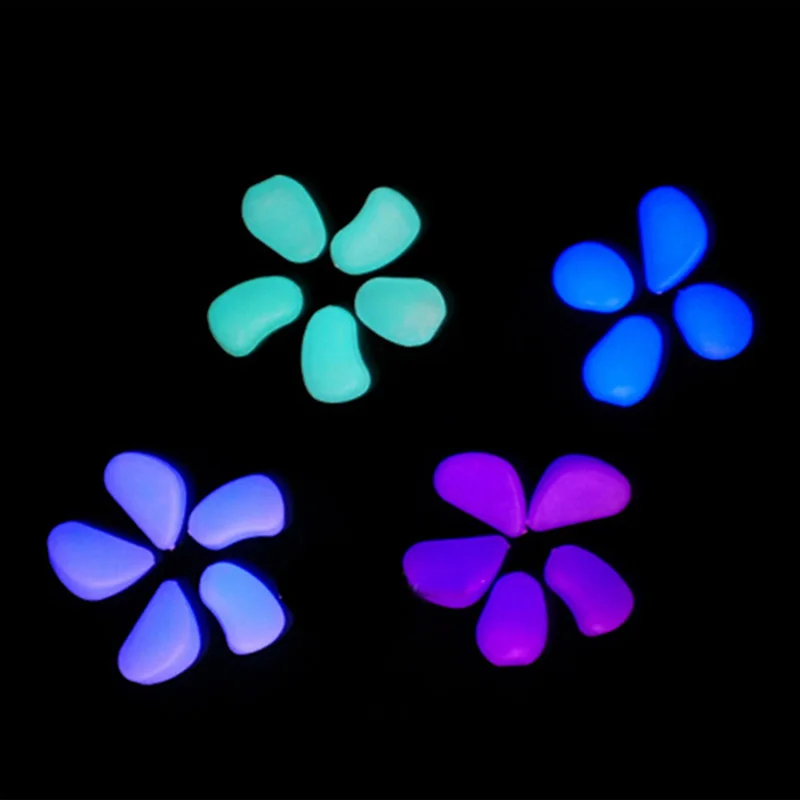 10Pcs/lot Glow In The Dark Garden Pebbles Glow Stones Rocks For Fish Tank Aquarium Decoration Luminous Stones Home Ornament