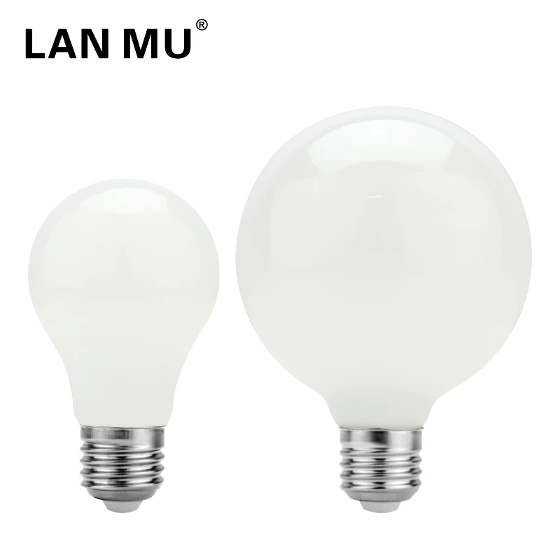 Milky Glass Edison Bulb A60 ST64 G80 G95 G125 LED Light Bulb E27 5W 220V-240V Globe Ball Bulb Cold/Warm White Lampada LED Lamp