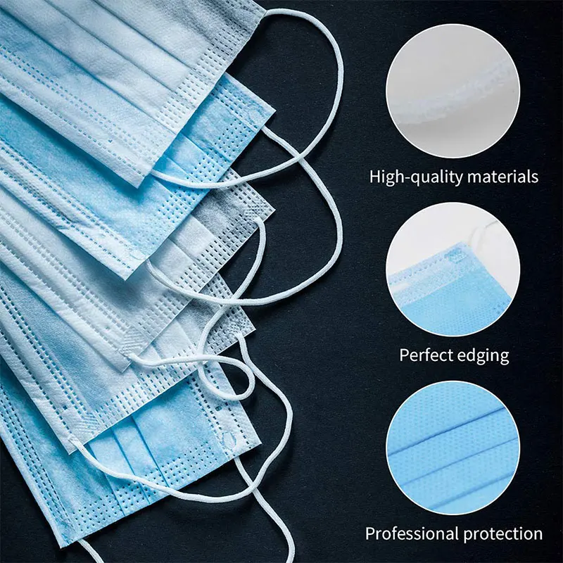 50PCs 3 Layers Filter Face Mask Disposable Non Woven Anti Dust Spray Protection Breathing Mouth Masks