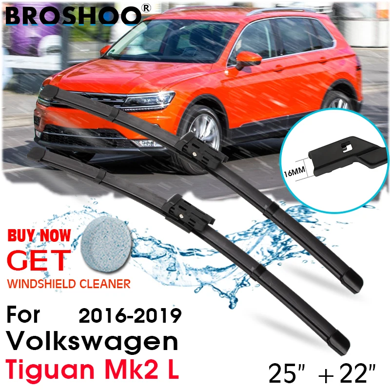 

Car Wiper Blade Front Window Windscreen Windshield Wipers Blades Auto Accessories For Volkswagen Tiguan Mk2 L 25"+22" 2016-2019