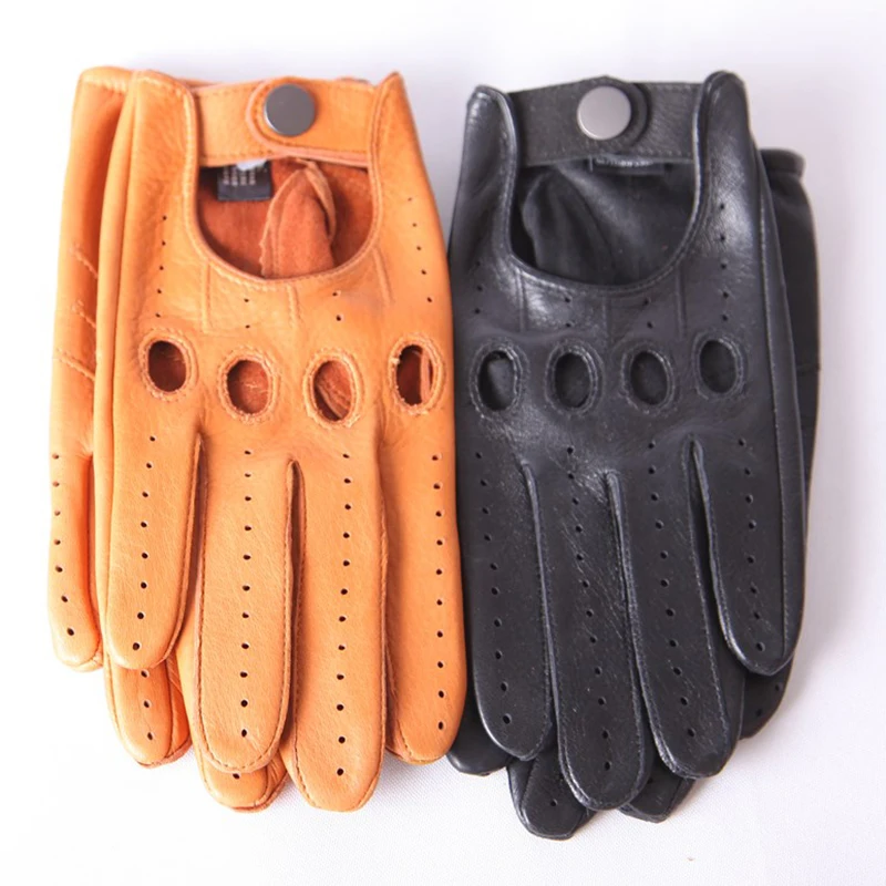 Men Deerskin Gloves High Quality Breathable Real Deerskin Driving Leather Gloves Male Fingers Touchscreen Unlined M-XL M062