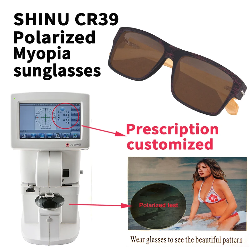 SHINU myopia sunglasses for graduated men polarized sunglasses with prescription y2k glasses for men polarized resin lenses