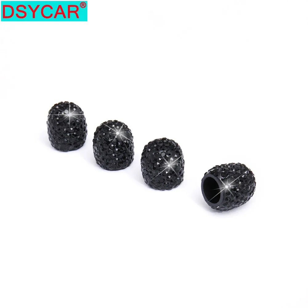 

DSYCAR 4Pcs/Set Car Wheel Tyre Stem Air Caps Diamond Dustproof Caps Soft Clay Rhinestone Car Tire Valve Caps