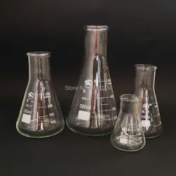 Frasco de vidro borosilicato para equipamentos químicos de laboratório, pescoço largo reto, cônico, triangular, 50ml a 1000ml, 1pc