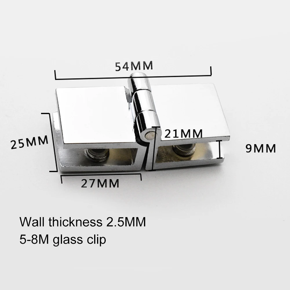 90 180 Degree Bilateral Clip Home Easy Install Glass Clamp Zinc Practical Durable Cabinet Door Hinge Bathroom Furniture Cupboard