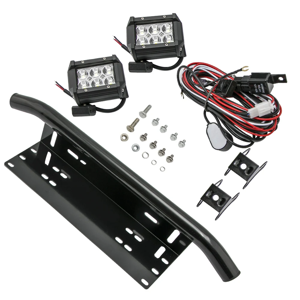 

LED Light Mount Kit Bull Bar License Bumper 18W For Ford Ranger/Explorer/Escape For Subaru WRX