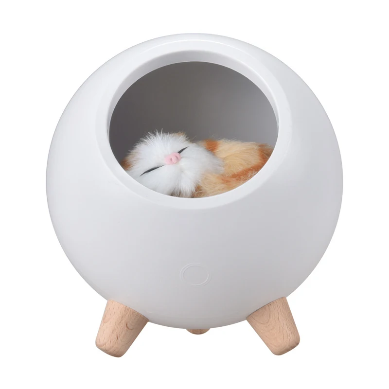 ins LED Night Light Table Lamp Cute Cat Cartoon Touch Sensor USB Charging Atmosphere Bluetooth LED Beside Room Decoration Lights