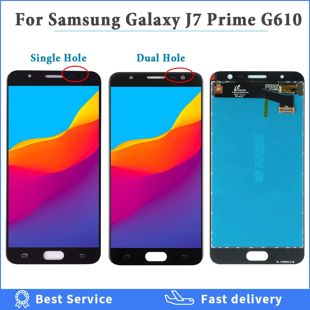 ЖК-дисплей Amoled для Samsung Galaxy J7 Prime, ЖК-экран SM- G610 G610F G610M G610, ЖК-дисплей с сенсорным экраном и дигитайзером в сборе