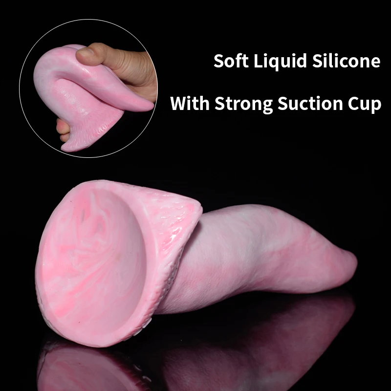 YOCY Dragon Tongue Dildo Lifelike Pink Silicone Sex Toy For Women Men With Suction Cup Anal Butt Plug Flirt Masturbator