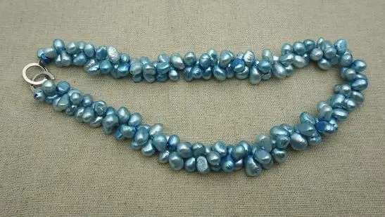 New Favorite Pearl Jewelry 7-9mm Light Blue Baroque Freshwater Pearls Necklace Birthday Love Mothers Day Fine Lady Gift