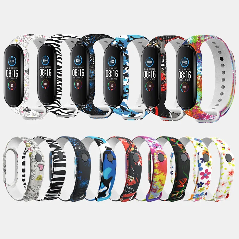 

Sport Strap For Xiaomi mi band 6 5 Bracelet Strap Fashion Pattern Smartwatch Band Miband 3 4 Wristband Watch Accessories